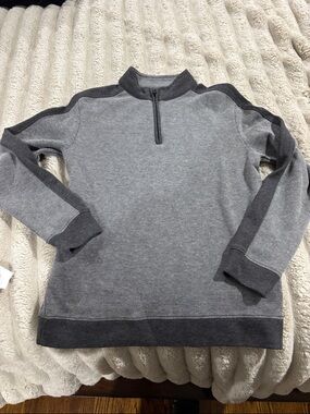 Boys Gray Half-Zip Sweater